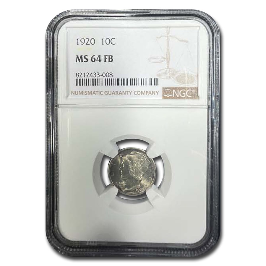 1920 Mercury Dime MS-64 NGC (FB)