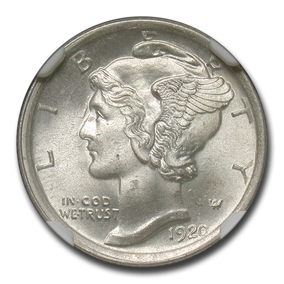 1920 Mercury Dime MS-64 NGC 1920 Mercury Dime MS-64 NGC