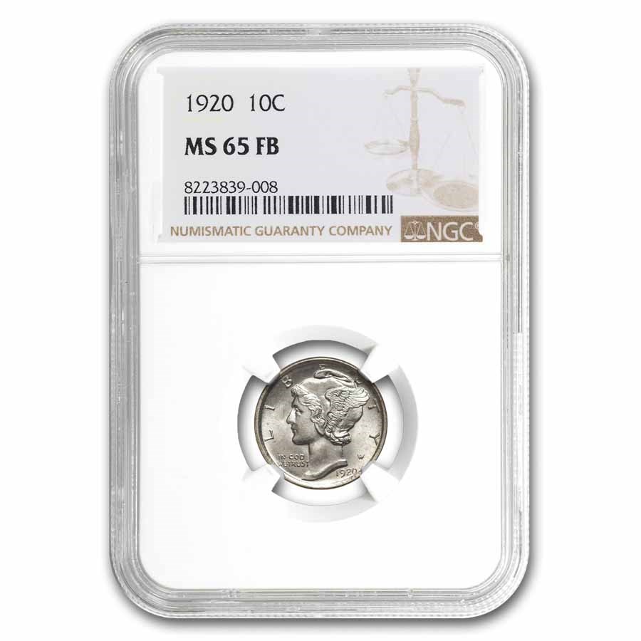 1920 Mercury Dime MS-65 FB NGC (FB)