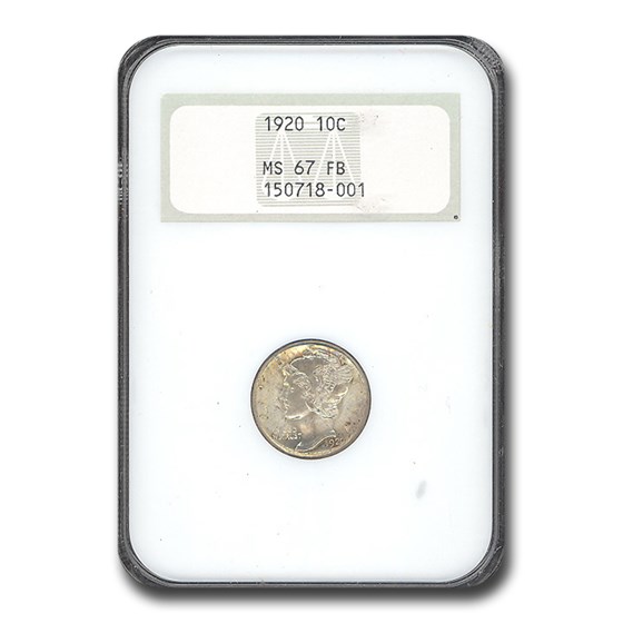 1920 Mercury Dime MS-67 NGC (FB) 1920 Mercury Dime MS-67 NGC (FB)