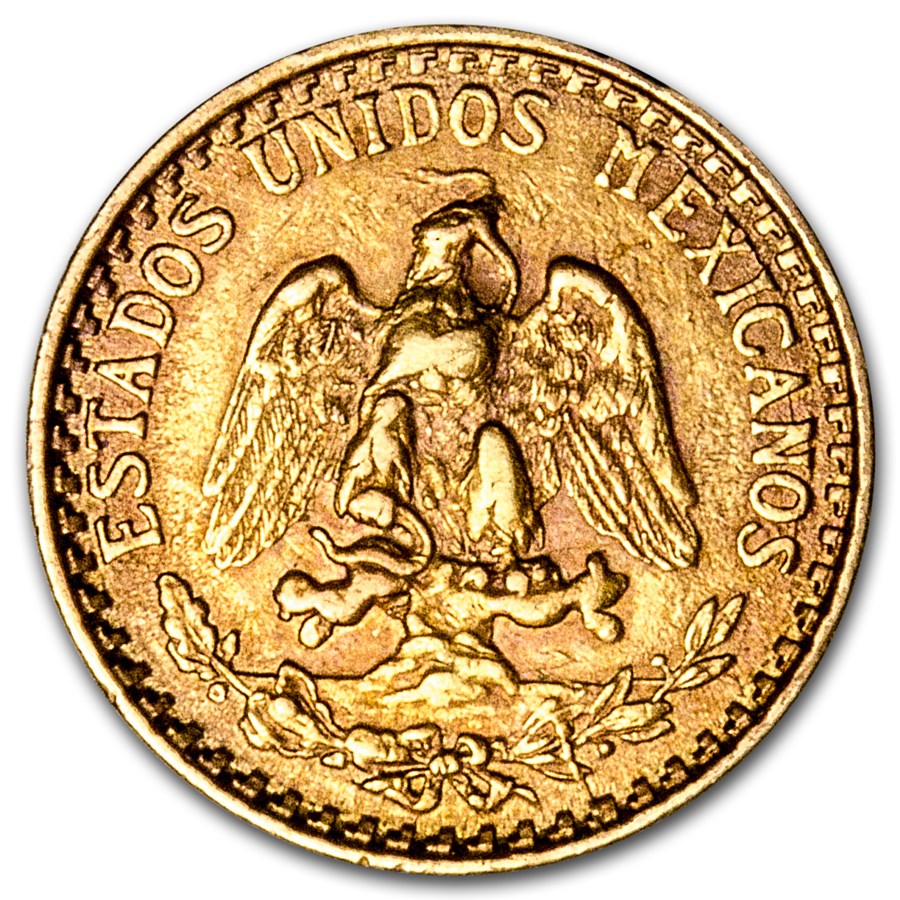1920 Mexico Gold 2 Pesos XF-AU
