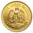 1920 Mexico Gold 5 Pesos AU