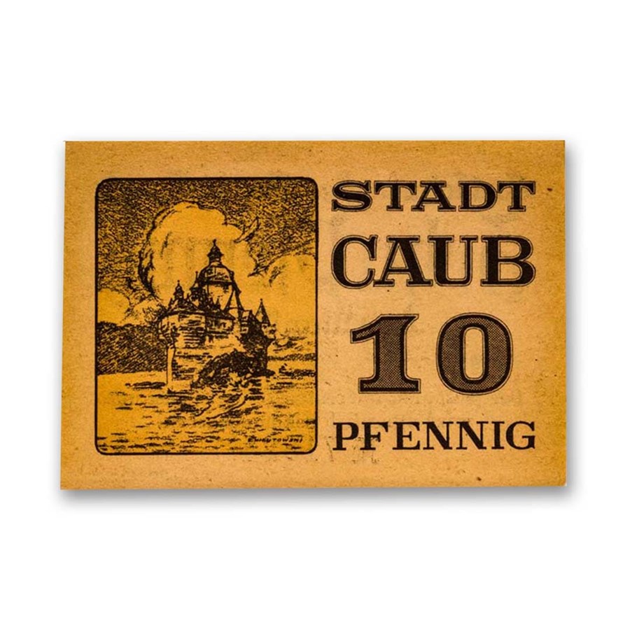 (1920) Notgeld Caub 10 Pfennig CU (Tan)