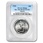 1920 Pilgrim Half Dollar MS-66 PCGS (Reverse Die Break Variety)