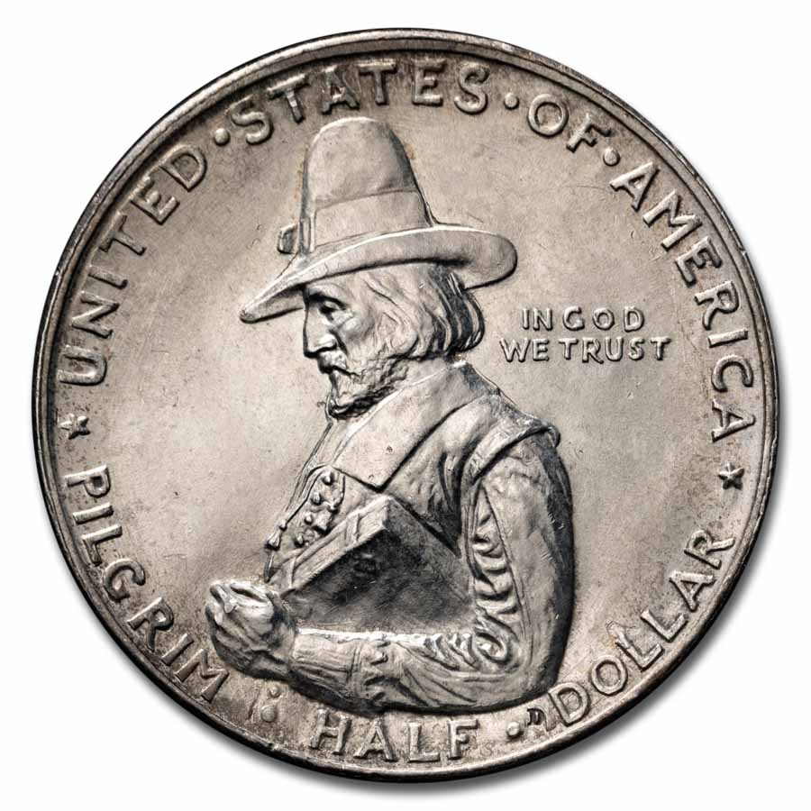 1920 Pilgrim Tercentenary Half BU Details (Cleaned)