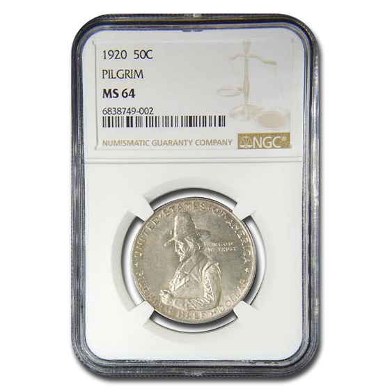 1920 Pilgrim Tercentenary Half Dollar MS-64 NGC 1920 Pilgrim Tercentenary Half Dollar MS-64 NGC