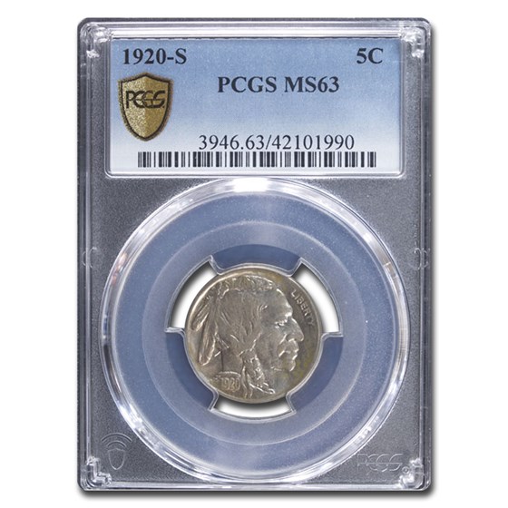 1920-S Buffalo Nickel MS-63 PCGS 1920-S Buffalo Nickel MS-63 PCGS