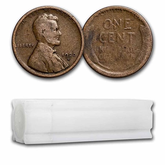1920-S Lincoln Cent 50-Coin Roll Avg Circ 1920-S Lincoln Cent 50-Coin Roll Avg Circ