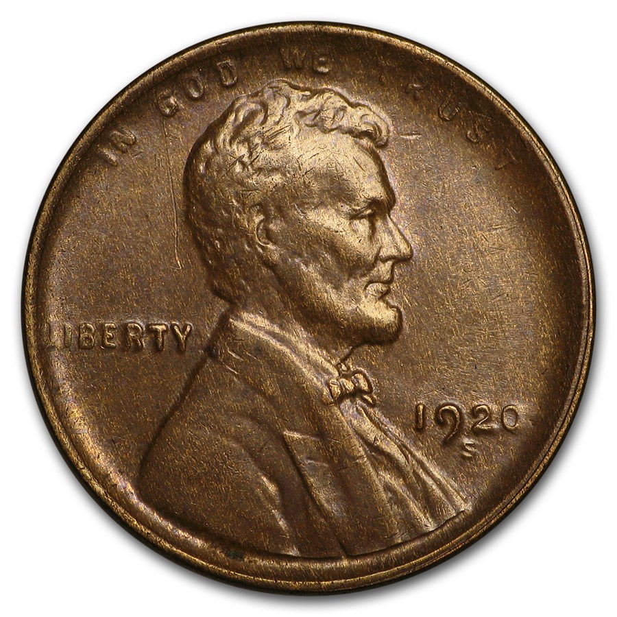 1920-S Lincoln Cent AU