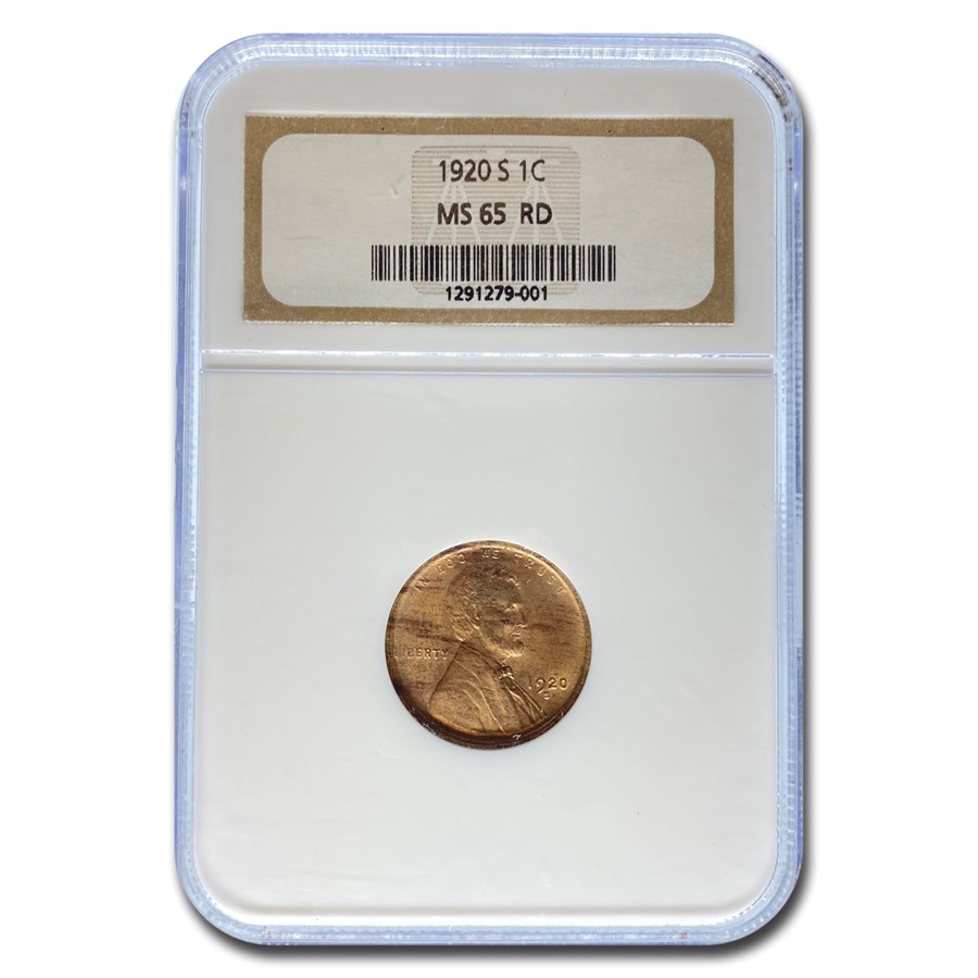 1920-S Lincoln Cent MS-65 NGC (Red)