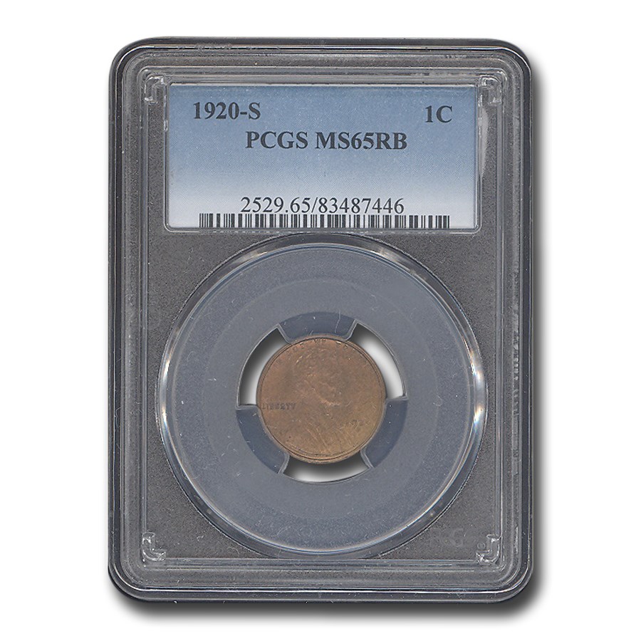 1920-S Lincoln Cent MS-65 PCGS (Red/Brown)