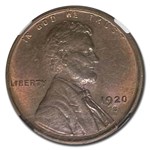 1920-S Lincoln Cent MS-66 NGC (Red/Brown)