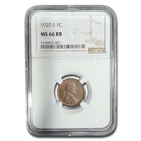 1920-S Lincoln Cent MS-66 NGC (Red/Brown) 1920-S Lincoln Cent MS-66 NGC (Red/Brown)