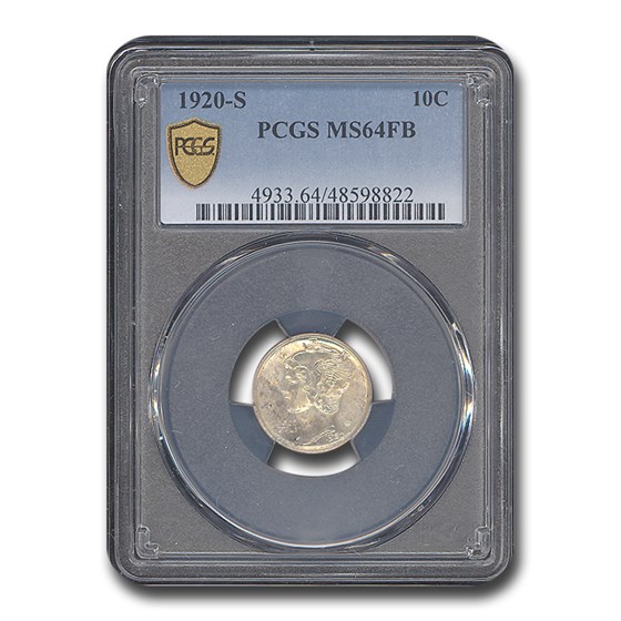 1920-S Mercury Dime MS-64 PCGS (FB) 1920-S Mercury Dime MS-64 PCGS (FB)