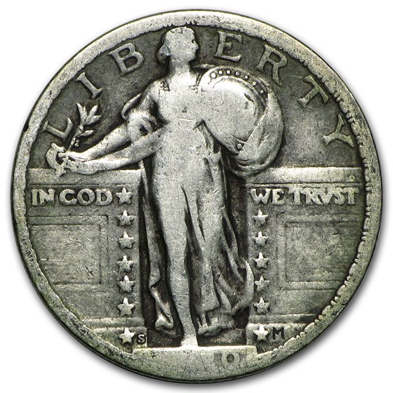 1920-S Standing Liberty Quarter Fine (Partial Date) 1920-S Standing Liberty Quarter Fine (Partial Date)