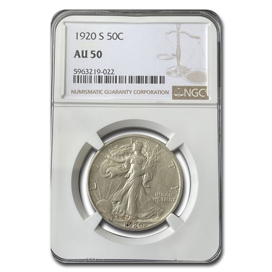 1920-S Walking Liberty Half Dollar AU-50 NGC 1920-S Walking Liberty Half Dollar AU-50 NGC