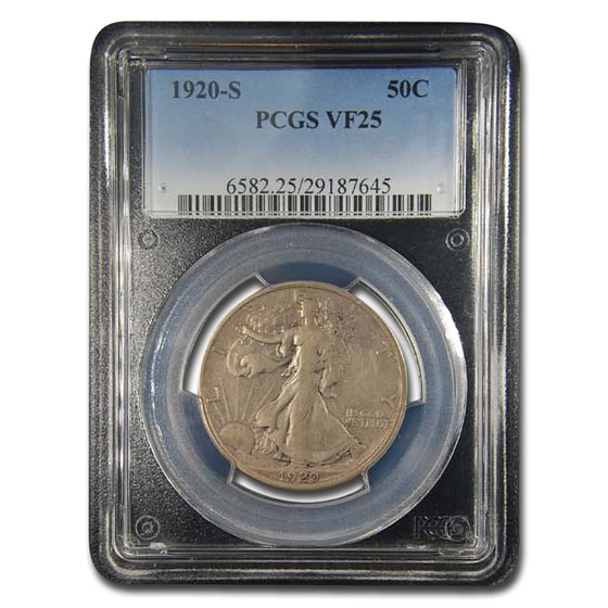 1920-S Walking Liberty Half Dollar VF-25 PCGS 1920-S Walking Liberty Half Dollar VF-25 PCGS