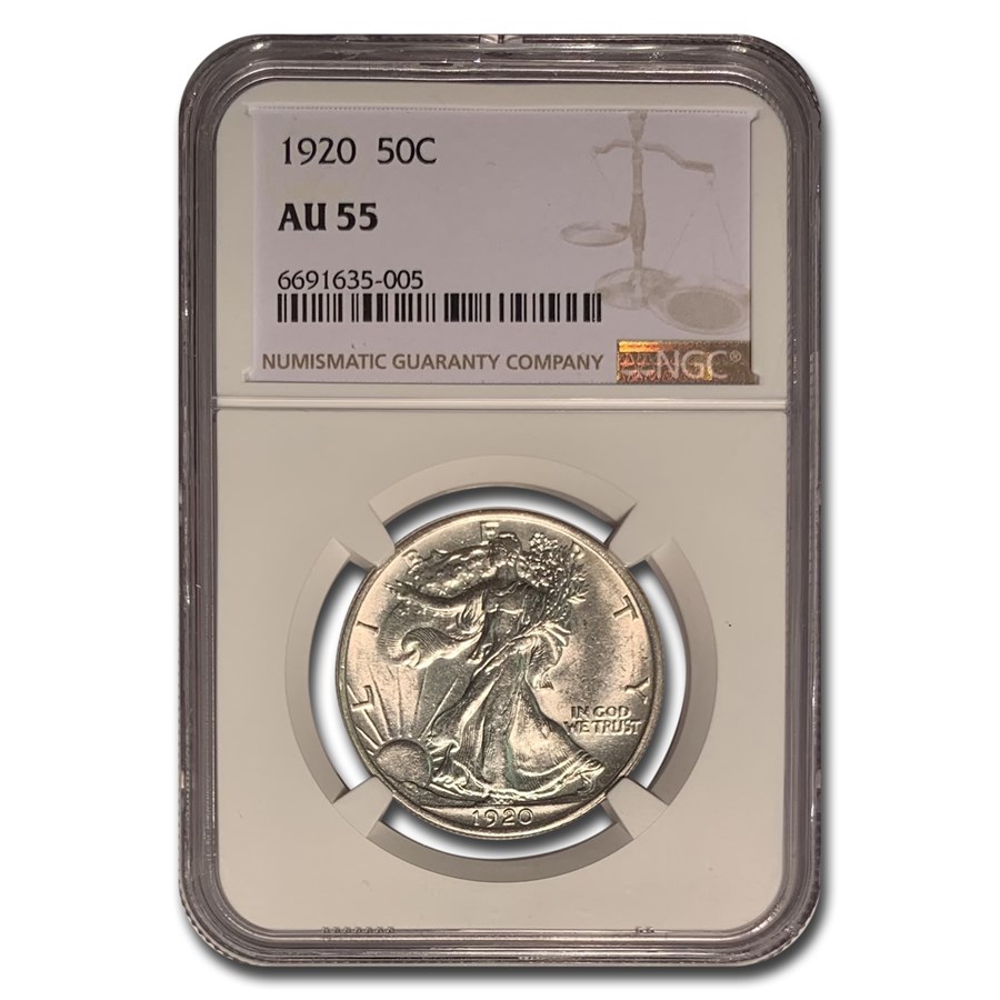 1920 Walking Liberty Half Dollar AU-55 NGC