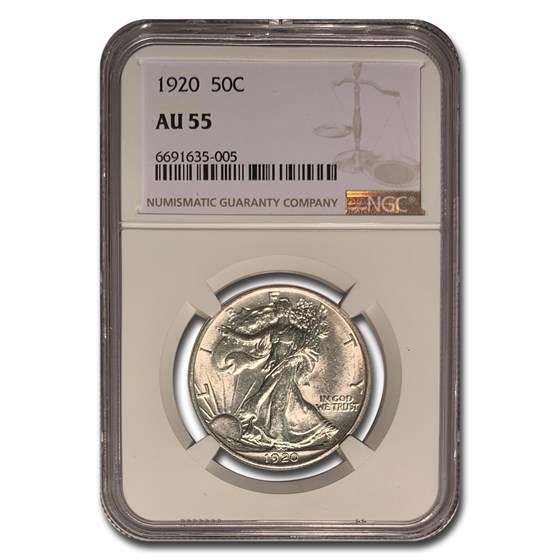 1920 Walking Liberty Half Dollar AU-55 NGC 1920 Walking Liberty Half Dollar AU-55 NGC
