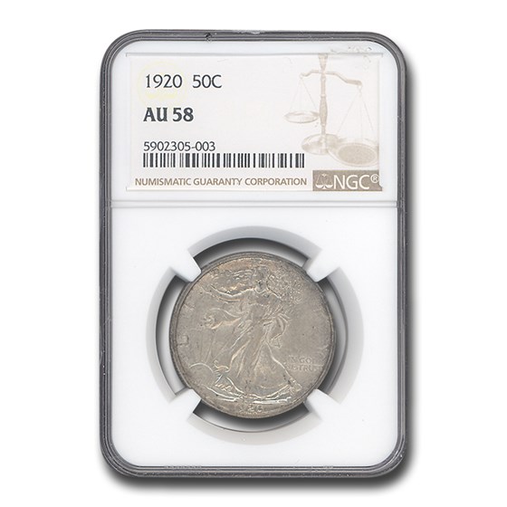 1920 Walking Liberty Half Dollar AU-58 NGC 1920 Walking Liberty Half Dollar AU-58 NGC