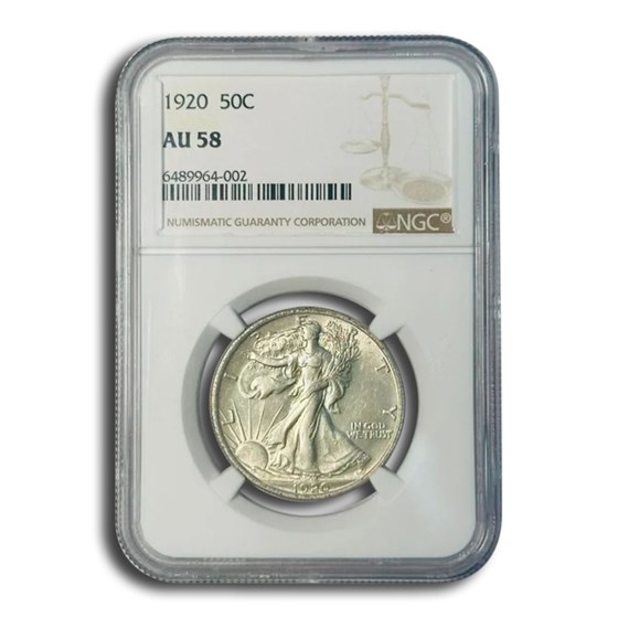 1920 Walking Liberty Half Dollar AU-58 NGC
