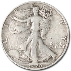 1920 Walking Liberty Half Dollar VF
