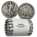 1920 Walking Liberty Halves 20-Coin Roll Avg Circ