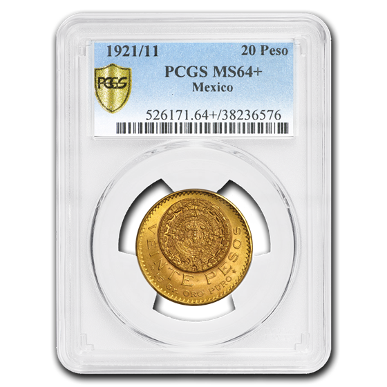 1921/11 Mexico Gold 20 Pesos MS-64+ PCGS 1921/11 Mexico Gold 20 Pesos MS-64+ PCGS