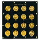 1921-1947 Mexico 16-Coin 50 Pesos Gold Set BU