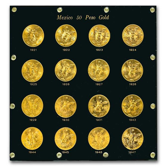1921-1947 Mexico 16-Coin 50 Pesos Gold Set BU 1921-1947 Mexico 16-Coin 50 Pesos Gold Set BU