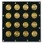 1921-1947 Mexico 16-Coin 50 Pesos Gold Set BU