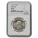 1921 2*4 Missouri Centennial Half Dollar MS-65 NGC