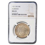 1921 2x2 Alabama Centennial Commem Half Dollar MS-65+ NGC