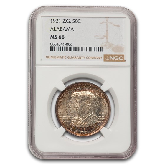 1921 2x2 Alabama Centennial Half Dollar Commem MS-66 NGC