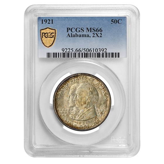 1921 2X2 Alabama Centennial Half Dollar Commem MS-66 PCGS 1921 2X2 Alabama Centennial Half Dollar Commem MS-66 PCGS