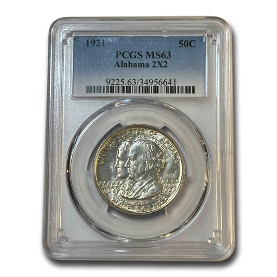 1921 2X2 Alabama Centennial Half Dollar MS-63 PCGS 1921 2X2 Alabama Centennial Half Dollar MS-63 PCGS