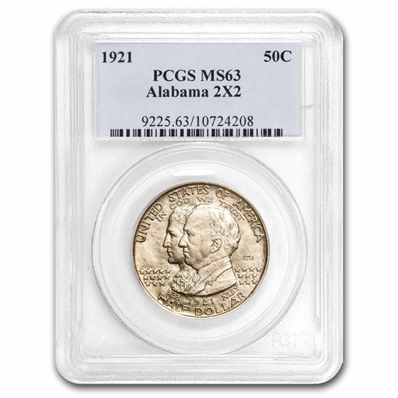 1921 2X2 Alabama Centennial Half Dollar MS-63 PCGS 1921 2X2 Alabama Centennial Half Dollar MS-63 PCGS