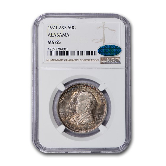 1921 2x2 Alabama Commemorative Half Dollar MS-65 NGC CAC