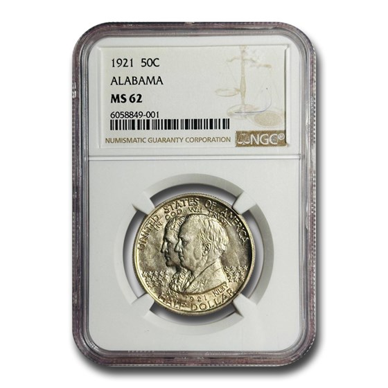 1921 Alabama Centennial Commemorative Half Dollar MS-62 NGC 1921 Alabama Centennial Commemorative Half Dollar MS-62 NGC