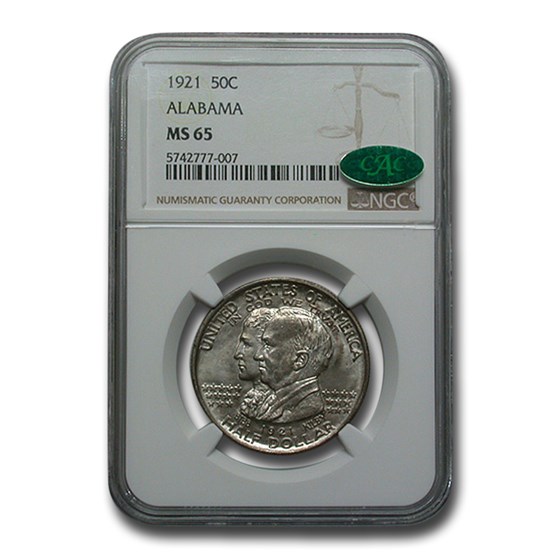 1921 Alabama Centennial Commemorative Half Dollar MS-65 NGC CAC 1921 Alabama Centennial Commemorative Half Dollar MS-65 NGC CAC