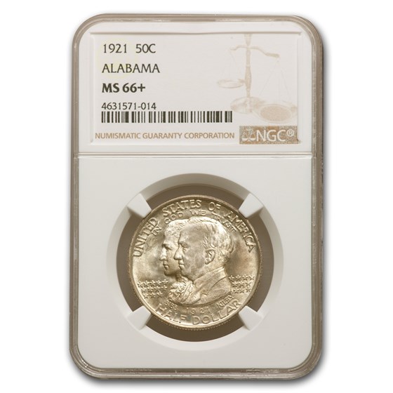 1921 Alabama Centennial Commemorative Half Dollar MS-66+ NGC 1921 Alabama Centennial Commemorative Half Dollar MS-66+ NGC