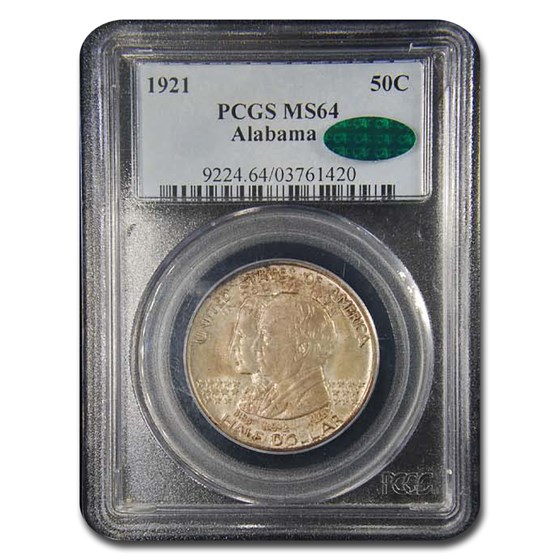 1921 Alabama Centennial Commemorative Half MS-64 PCGS CAC 1921 Alabama Centennial Commemorative Half MS-64 PCGS CAC