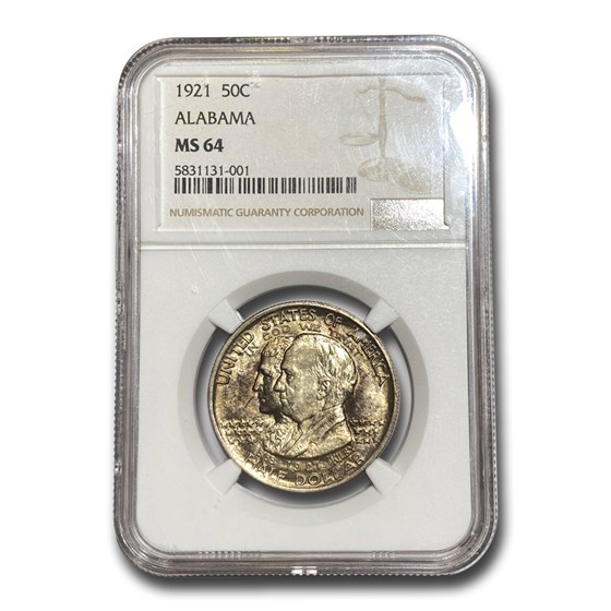 1921 Alabama Centennial Half Dollar MS-64 NGC 1921 Alabama Centennial Half Dollar MS-64 NGC