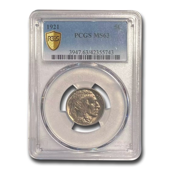 1921 Buffalo Nickel MS-63 PCGS 1921 Buffalo Nickel MS-63 PCGS