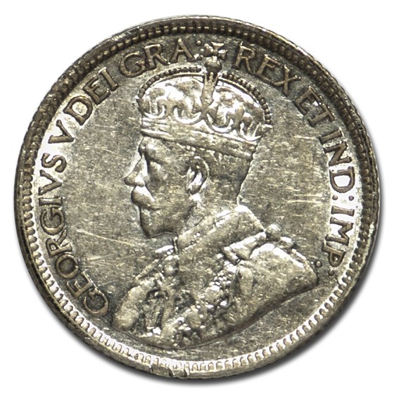 1921 Canada Silver 10 Cents George V XF Details (Rev discolored) 1921 Canada Silver 10 Cents George V XF Details (Rev discolored)