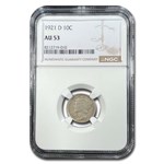 1921-D Mercury Dime AU-53 NGC