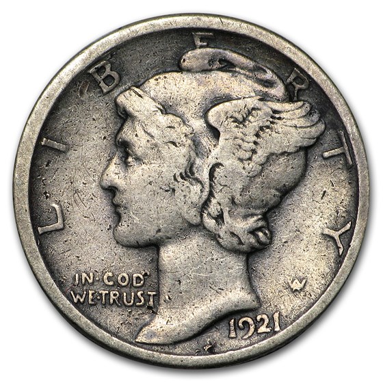 1921-D Mercury Dime Fine 1921-D Mercury Dime Fine