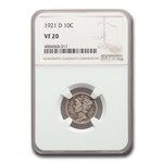 1921-D Mercury Dime VF-20 NGC