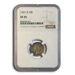1921-D Mercury Dime VF-25 NGC
