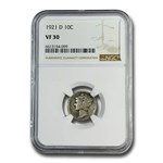 1921-D Mercury Dime VF-30 NGC